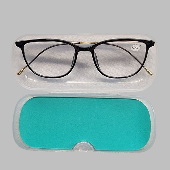 Blue Light Black‎ Frame Reading Glasses +1.50 Unisex Proffy - Picture 1 of 7